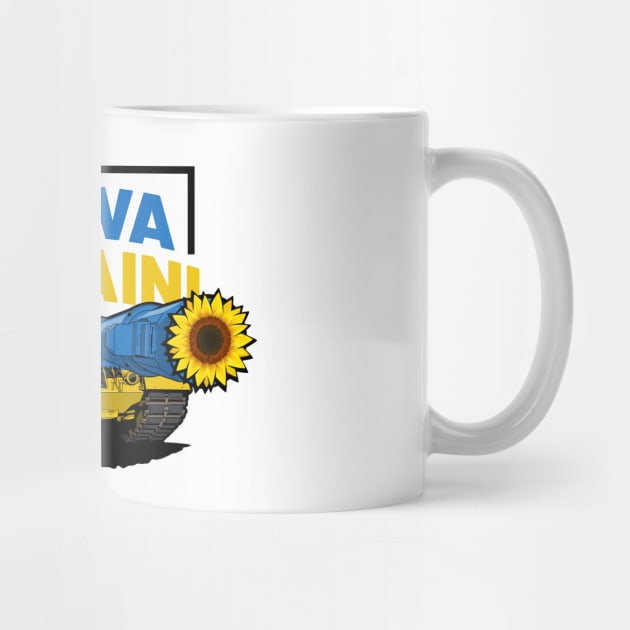 Slava Ukraini Color Tank With Sunflower by KaroCars